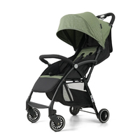 Poussette pliable portable personnalisable à quatre roues avec cadre métallique et coussin pour enfants de 0 à 4 ans, utilisation intérieure/extérieure