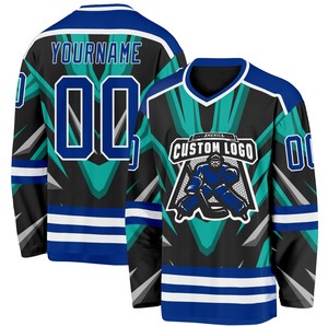 Jersey de Hockey sobre Hielo Personalizado con Transferencia de Calor, Transpirable, 100% Poliéster, Cuello en V, Peso de Tela 220g, Nombre del Equipo Personalizable - Product Image 6