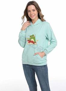 เสื้อมีฮู้ดผ้าฝ้ายลายกราฟิกสไตล์เกาหลีสำหรับผู้หญิงเสื้อสเวตเชิ้ตโอเวอร์ไซส์แฟชั่นมีสไตล์ - Product Image 2