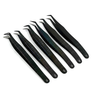 Pince à cils en fibre courbée pour volume, pince à cils russes à 90 et 45 degrés en acier inoxydable pour extensions de cils - Product Image 6