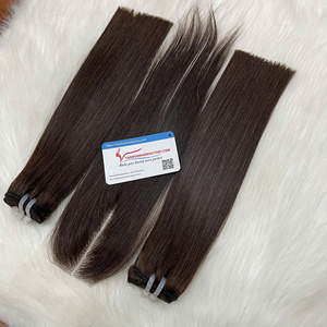 Extensiones de cabello virgen vietnamita de alta calidad Natural 100%, cabello de trama recta de hueso de color dibujado Doble - Product Image 6