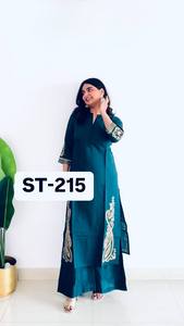 ชุดสูทผ้าไหมพลาสโซ3ชิ้นชุดเดรสปาร์ตี้ปักทำงานด้านหน้าและด้านหลังทั้งสองด้านใส่ทำงานเหมือนกัน - Product Image 2