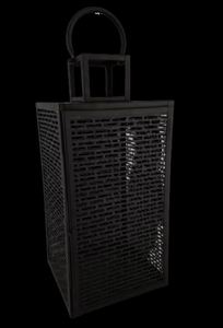 Lanterne d'intérieur suspendue de style moderne faite à la main en verre noir mat et bougeoir en fer Décoration de la maison - Product Image 5