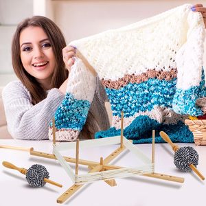 แกนหมุนเส้นด้ายไม้แบบว่องไวบนโต๊ะพร้อมลูกบอล2ชิ้นสำหรับอุปกรณ์ถักสำหรับงานศิลปะงานฝีมือ - Product Image 4