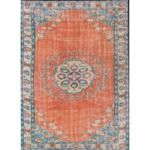 Alfombras de Lana Anudadas a Mano de Gran Tamaño, Diseño de Medallón Rojo y Naranja, para Sala de Estar o Pasillo - Pae-2139 - Product Image 1