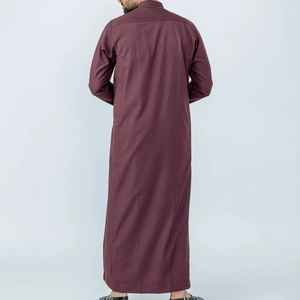 La mejor calidad Qatar Dubai Thobes para hombres con costura Elegante ropa islámica musulmana Thobe Jubba Kaftan Abaya para hombres - Product Image 2