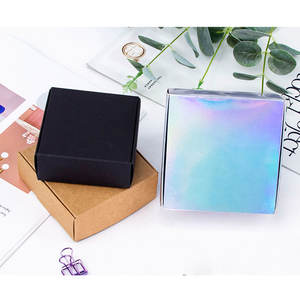 Cartón Kraft dorado y plateado láser, caja de regalo de cartón de embalaje en blanco y negro, caja de jabón compatible con impresión de logotipo de tamaño personalizado - Product Image 3