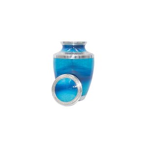 โกศสีน้ำเงินขอบเงิน ดีไซน์ปรับแต่งได้ ขนาดสำหรับผู้ใหญ่ - Product Image 1