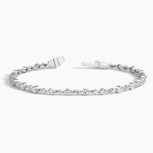 Simple Style S925 <b>Silver</b> Moissanite Diamond <b>Bracelet</b> For Women with Alignment, Perfect for Bridal Jewelry or Festive Gifting - Product Image 3