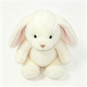 Peluche lapin crème personnalisée, oreilles tombantes, lapin en peluche blanc, lapin assis en peluche, lapin en peluche doux - Product Image 1