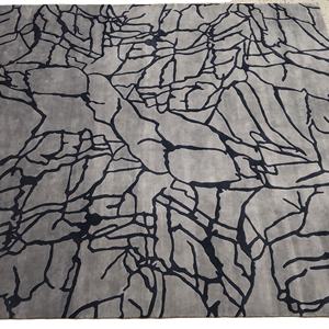 Tapis ottoman fait main 100% soie véritable, décoration intérieure, design tibétain, brodé, antidérapant, technique de coupe de poils écologique, marque Kumar - Product Image 4