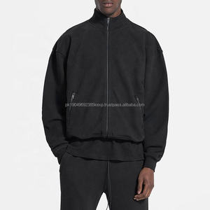 Vêtement pour homme, vendeur de vêtements, veste en molleton de coton tricoté décontractée, fermeture éclair bidirectionnelle, fermeture éclair double glissière, survêtement en molleton français, veste de survêtement - Product Image 2