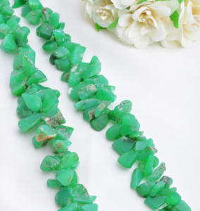 ลูกปัดคริสโซเพรสธรรมชาติแบบไม่เจียระไน 1 เส้น สำหรับทำเครื่องประดับอัญมณี - Product Image 1