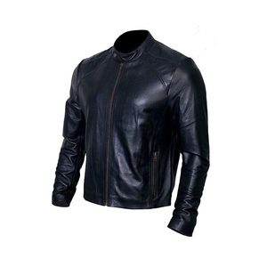 Blouson de moto en cuir véritable pour homme, coupe bomber, imperméable et coupe-vent, design très demandé, tissu personnalisable sur le devant, dernier design - Product Image 2