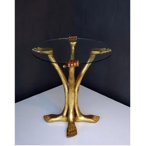 Mesa auxiliar redonda de metal vintage para café, mesa de centro de calidad antigua, mesa auxiliar de metal y aluminio de tamaño personalizado para latón. - Product Image 3