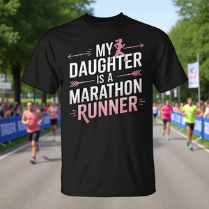 Camiseta para Mamá y Papá Orgullosos: Mi Hija Corre Maratones, para Uso Promocional - Product Image 3