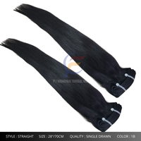 Extensions de Cheveux Naturels Vierges Remy Indonésiens de Qualité Supérieure, Droits, Non Tressés, Double Trame, Ondulés, Vente en Gros