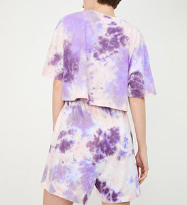 Premium quality 100% cotton 2-Piece <b>tie</b> dye T-shirt & short <b>set</b> custom printed logo Summer casual Summer <b>Set</b> For Women - Product Image 4