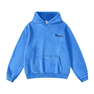 Venta al por mayor Otoño Invierno manga larga peso pesado Sudadera con capucha 100% algodón 420g lavado ácido personalizado Sudadera con capucha - Product Image 2