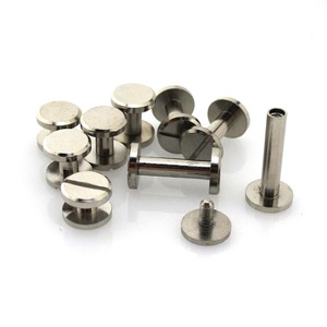 Cloxy Vis Chicago en laiton plaqué argent à tête plate de 10 mm pour ceintures en cuir et attaches de portefeuilles - Product Image 1