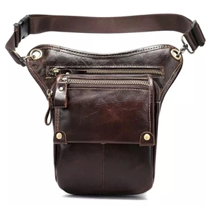 Sac de messager en cuir véritable pour hommes Sac banane en cuir Sport Voyage Randonnée Sac à bandoulière Aim Sports - Product Image 2