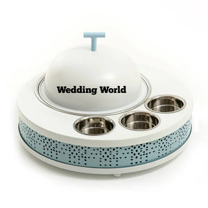 Cazuela de diseño hecha a mano con acabado de plata de Hotpot martillado de metal, calentador de comida clásico y elegante al por mayor más vendido - Product Image 2