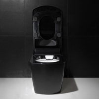 WC intelligent noir S380 S-trap monobloc à poser au sol avec chasse d'eau par jet, télécommande, design moderne et luxueux - VOGO SPAIN