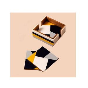 Premium Quality Wooden Set Of Six Pieces <b>Coaster</b> With <b>Coaster</b> Holder For Cup Mug And <b>Glass</b> Holder In India - Product Image 3