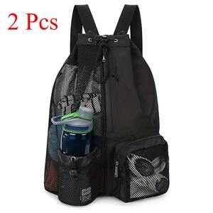 Multipurpose Swim <b>Bag</b> With Wet Pocket Mesh Drawstring Backpack Beach Backpack <b>For</b> <b>Swimming</b> Gym And Workout Gear - Product Image 3