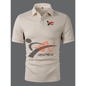 เสื้อโปโลขายส่ง สีพื้น ลายแจ็คการ์ด สไตล์ยุโรปและอเมริกา ไซส์ใหญ่ เสื้อผ้าผู้ชาย แขนสั้น ลำลอง คอปก กระชับ - Product Image 5