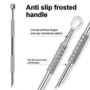 1 pièce Repousse-cuticules double tête biseauté en acier inoxydable, repousse-cuticules pour nail art, bâtonnets orange pour manucure, outils pour salon de manucure - Product Image 3