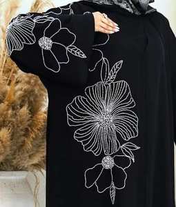 Islamic Elegant Modest Women's Traditional Muslim Clothing Formal Dubai <b>Dresses</b> with Flower Design Abayas Style <b>Kaftan</b> - Product Image 3