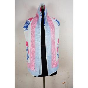 ผ้าพันคอคลุมศรีษะสำหรับผู้หญิงผ้าคอตตอนเนื้อนุ่มพิมพ์ลายบล็อกด้วยมือ100% - Product Image 2