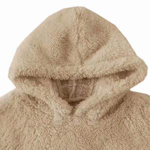 Vente en gros de sweats à capuche Seherpa de haute qualité pour hommes 100% coton Logo personnalisé vêtements d'hiver teints en couleur unie à la mode - Product Image 2