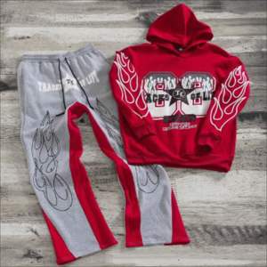Unisex Custom Printed Heavyweight Baggy <b>Sweatpants</b> & Hooded SweatSuit Men <b>Women</b> Tracksuit Clothing From Manufacturer - Product Image 1