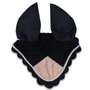 Caballo equino Fly Bonnet Caballo ecuestre Glitter Fly Veil Ear Net Crochet Logotipo personalizado Producto de caballo Fly Bonnet con brillo - Product Image 2