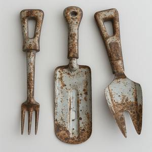 Houe de sol en fer poli à la main avec finition patinée travail manuel artisanal mélangeant la durabilité du jardinage avec la décoration rustique en plein air - Product Image 3