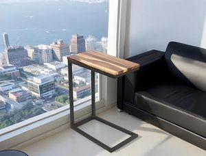 โต๊ะเหล็กและไม้ด้านบนสำหรับห้องนั่งเล่นที่ทันสมัยห้องนอนสำนักงานและเลานจ์สไตล์ร่วมสมัยที่หรูหรา - Product Image 2