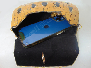 Handmade Metal Clutch cum Sling <b>Bag</b> Yellow Purse Ethnic Clutch metal <b>bag</b> - Product Image 6