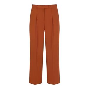 กางเกงขายาวผ้าแคนวาสทรงตรงเอวกลาง ผูกเชือก ระบายอากาศ แห้งเร็ว สำหรับผู้หญิง สไตล์ลำลอง ธุรกิจ ทำงาน ผ้าฝ้าย 100% - Product Image 1