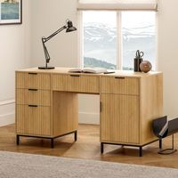 Bureau d'ordinateur modulaire extensible en bois massif EFS, pré-assemblé, panneaux en bois, couleurs personnalisées, tiroir de rangement pour dossiers