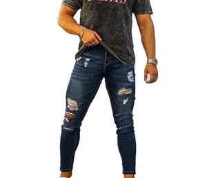 Pantalones vaqueros holgados de algodón 100% de alta calidad, Pantalones rectos lavados Vintage de fabricante personalizado para hombres - Product Image 6