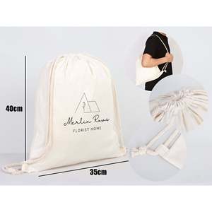 Custom Eco-Friendly Cotton <b>Drawstring</b> <b>Backpacks</b> Personalized Casual Style Promotional Bags with Logo Print Foldable Feature - Product Image 3