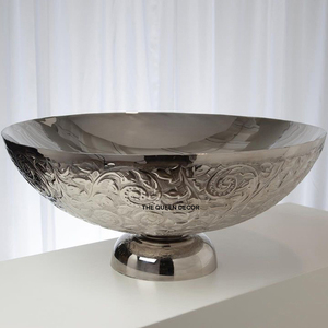 Bol de service en aluminium moulé plaqué or de haute qualité, design élégant et raffiné, pour la décoration de table et la présentation d'aliments - Product Image 4