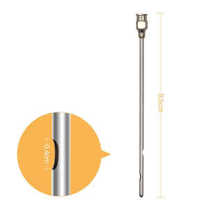 Aiguille d'injection vétérinaire pour mamelon, instrument chirurgical réutilisable en acier inoxydable à verrouillage Luer pour le traitement de la mastite chez les vaches laitières, pour le passage du lait - Product Image 2