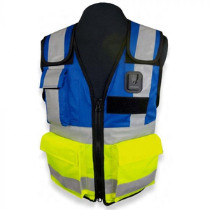 Custom Logo Two Color High Visibility LED Flash Reflective Safety Clothing Multiple Storage Pockets <b>Security</b> Jacket Para Medical - Product Image 1