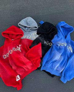 OEM Hiver, Sweat-shirt court surdimensionné en molleton bouclette 100% coton, grammage lourd, respirant, uni teint, avec pierres précieuses personnalisées et logo imprimé personnalisé - Product Image 4