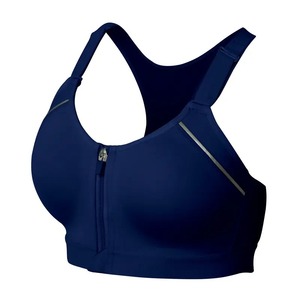 Soutien-gorge de sport léger grande taille pour femmes vente en gros fermeture à glissière avant antichoc doré respirant confortable Yoga Fitness quatre voies - Product Image 2