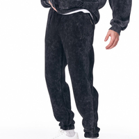 Ensemble de survêtement hiver 2025 XL en coton molletonné épais, style streetwear hip-hop délavé, respirant, avec fermeture éclair et logo – Qualité supérieure