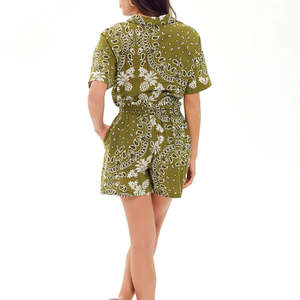 Shorts de plage à volants superposés, taille mi-haute, en dentelle de citrouille, pour femmes grandes tailles, style clubwear, 100% coton, écologique, séchage rapide - Product Image 3